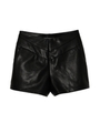 デザインヨークフェイクレザーショートパンツ/BLACK