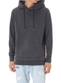 【AZUL by moussy】ムラ染裏毛レイヤードプルオーバーパーカー/L/BLK