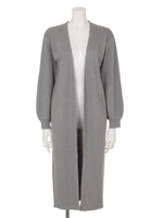 【EDGE】RIBニットロングカーディガン/グレー