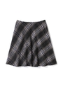 シャギーチェックスカート/グレー(021)