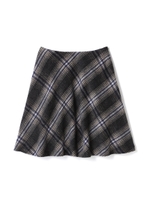 シャギーチェックスカート/グレー(021)