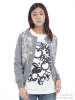 フラワー刺繍ニットカーディガン/グリーン