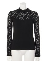 レース配色TOPS/オフホワイト