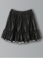 レザーフリルスカート/ブラック