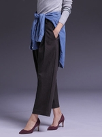 ワイドタックパンツ/ブラウン