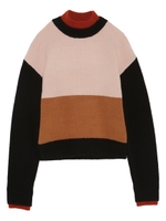 重ねカラーブロックプルオーバー/WINE