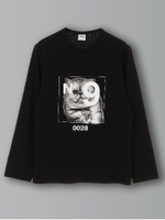 ▲HWMネコプリントプルオーバー/ブラック
