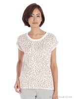 ヒョウ柄ジャガードニット/ベージュ