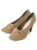 ポインテッドトゥリボンパンプス/ベージュ(052)