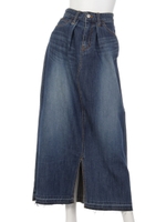 [COUPLES]ロング丈デニムスカート/BLUE LT