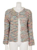 【chille anap】カラフルMIXニットショート丈カーディガン/WH