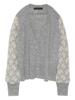 モヘヤ×レースカーディガン/BLK