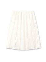 [L]立体プリーツスカート/ホワイト系(002)