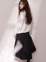 ニット+フェイクスエードスカートset/ホワイト