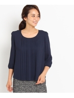 フロントプリーツブラウス/ブラック(019)