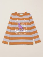 恐竜プリント長袖Tシャツ/マスタード