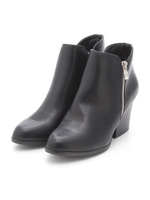 太ヒールショートブーツ/ブラウン