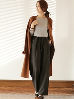 タックEASYパンツ/チャコール