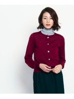ビジュー付きカーディガン/ボルドー(064)
