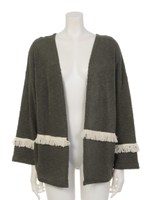 【Latina】フリンジレースニットカーディガン/キャメル(017)