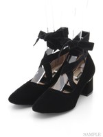 【REZOY】リボン付2WAYバレエパンプス/ヒョウ