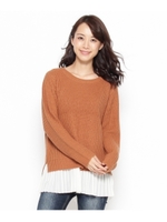 バルキーニット+裾プリーツタンクトップ/オフホワイト(003)