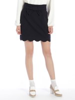 裾スカラップタイトスカート/カーキ