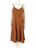 キャミソールプリーツワンピース/キャメル