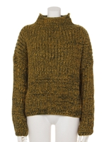 【chille anap】タートルMIXニットトップス/BK