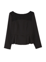 レースコンビブラウス/ネイビー(120)