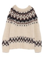 [Balcony and Bed]手編みノルディック柄プルオーバー/BRD