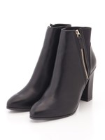 slantファスナーショートブーツ/BLK