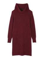 オフタートル畦ニットワンピース/ワイン(070)