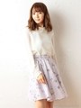 ビンテージフラワーフレアスカート/ベージュ