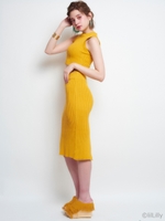 リブニットセットアップ/YELLOW