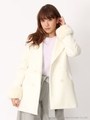 レッキスファー付Ｐコート/ネイビー