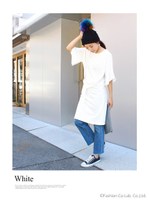 袖フレアTシャツワンピース/ホワイト