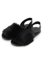 FABIO RUSCONI ラビットファーサンダル/キャメル(041)