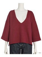 Vネックプルオーバー/RED