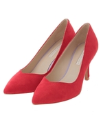Vラインスエードパンプス/レッド