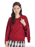 サイドリボンレースアンサンブル　2/ワイン