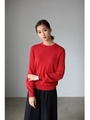 【AZUL by moussy】変形ボリュームスリーブ長袖ニットプルオーバー/BLK