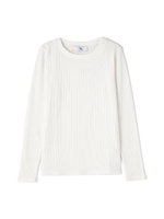 クルーリブフル袖カットソー/ベージュ(040)