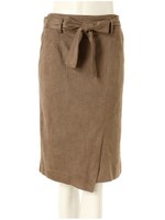 フェイクスエードスリットスカート/ブラウン