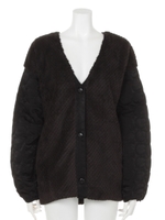 ファーサテンコンビブルゾン/ピンク