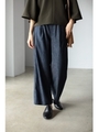 【AZUL by moussy】バックギャザーデニムワイドパンツ/NVY