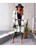 【LATINA】ジャガードニットロングカーディガン/O.WHT