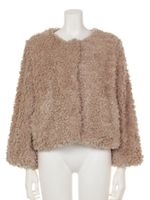 【chille anap】フェイクファージャケット/BK