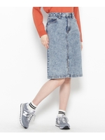 デニム前スリットスカート/ブルー(092)