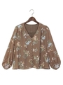 ☆JC フラワー プリント シフォン ブラウス/M.Brn
